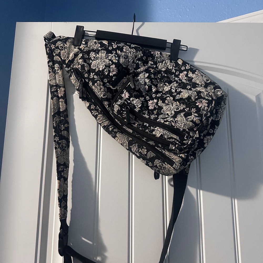 VERS BRADLEY Floral Black and White Crossbody Bag